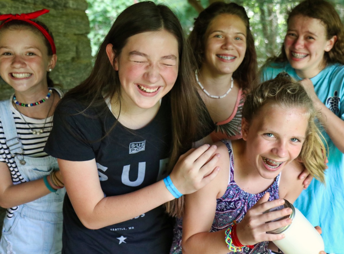 butter making teens at camp