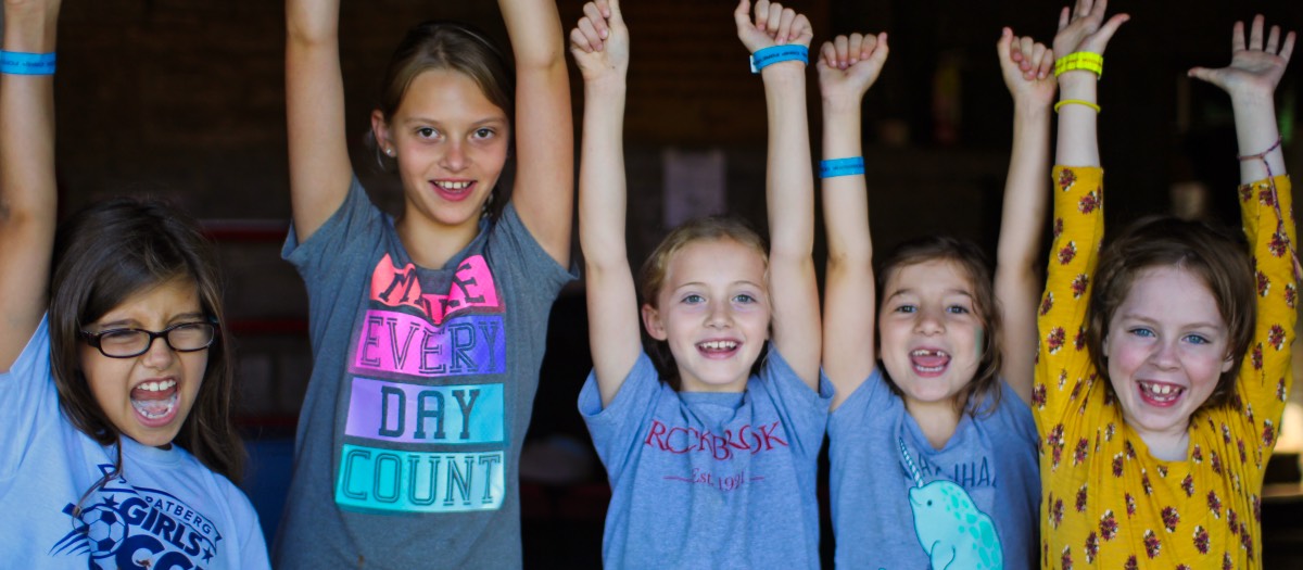 camp girls cheering