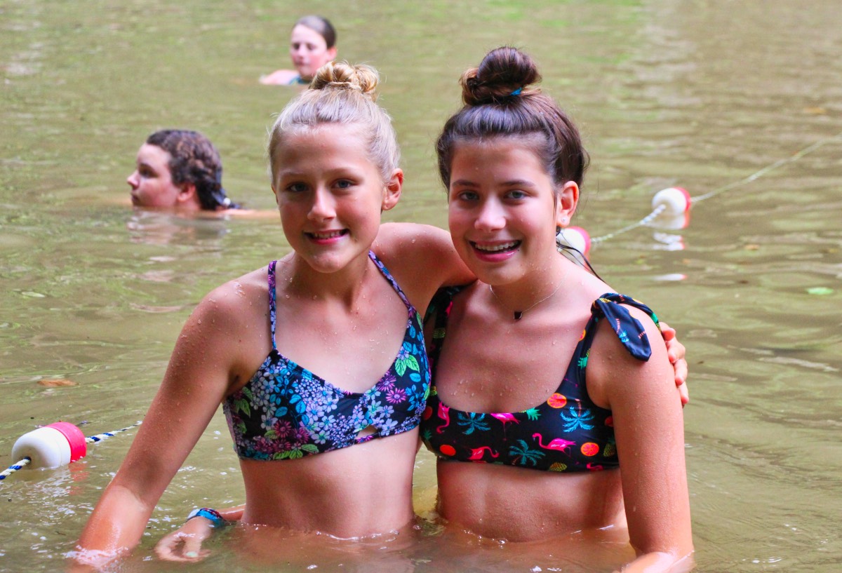 swimming friends at camp