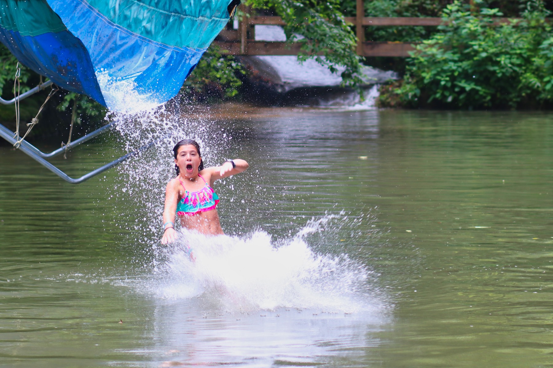 water slide splash