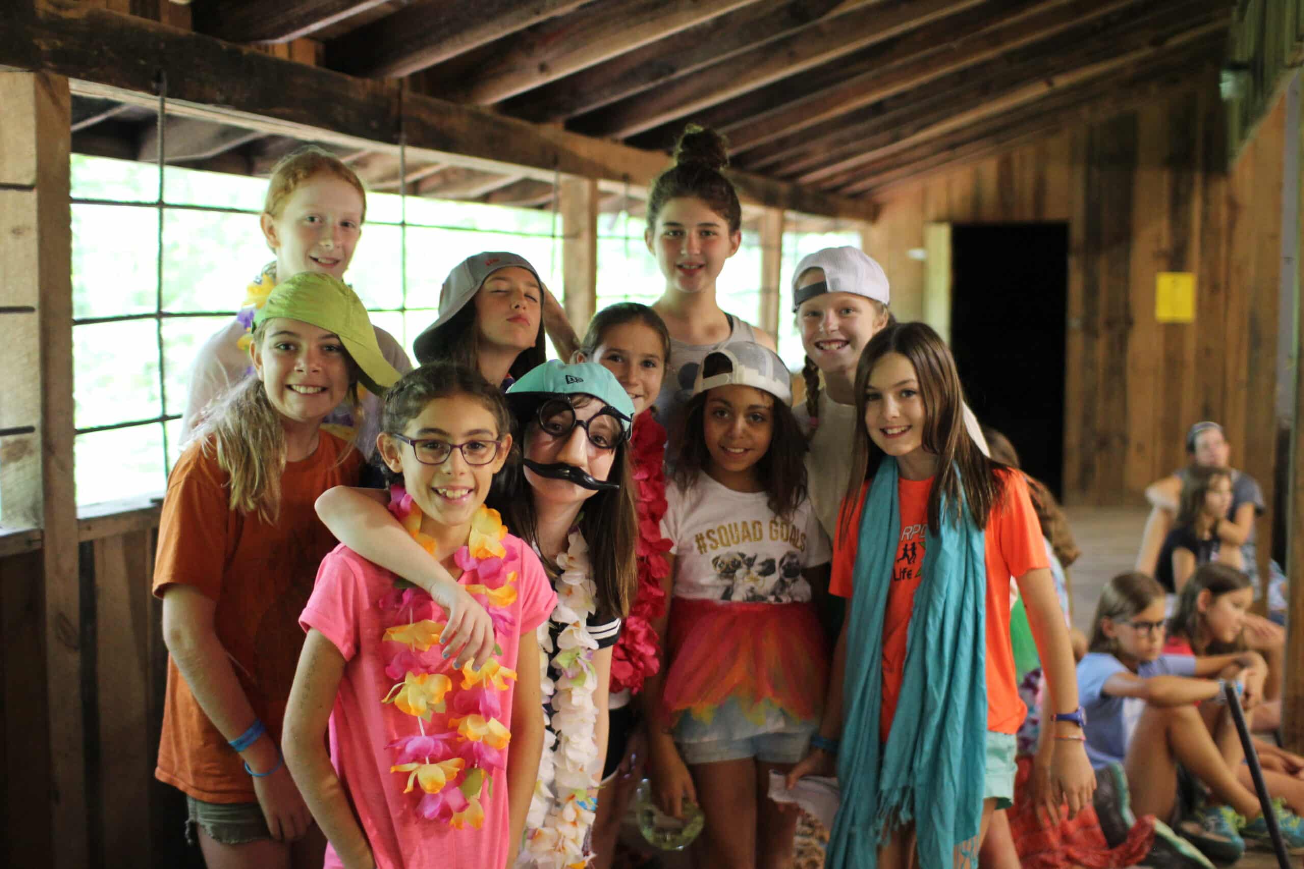 summer camp girls ready for a skit