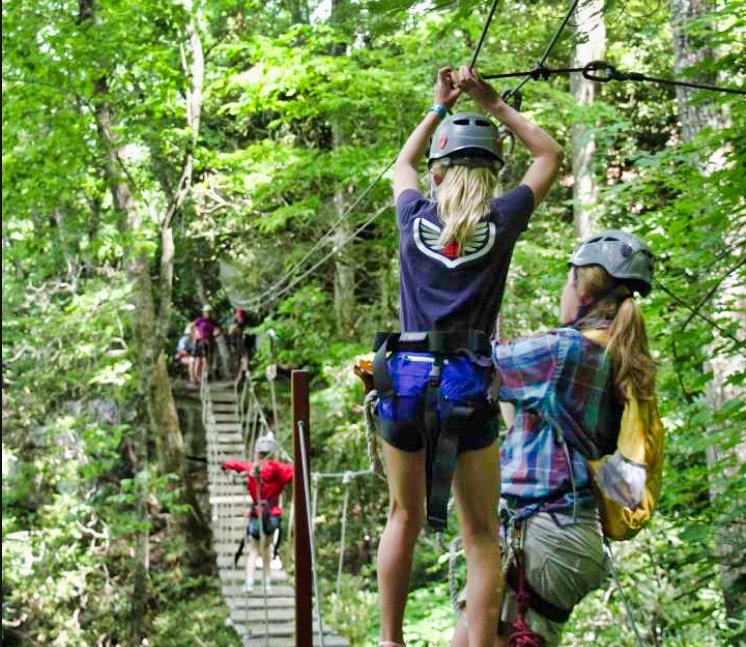 girl on adventure bridge