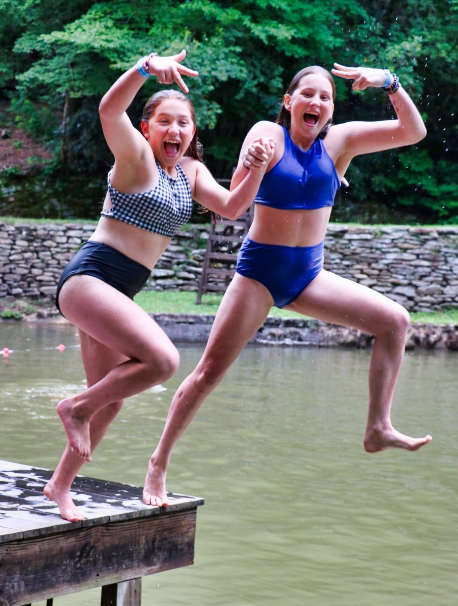 jump from dock into lake