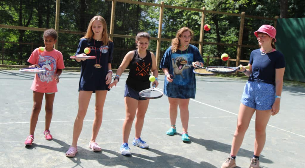 Tennis Playing camp girls