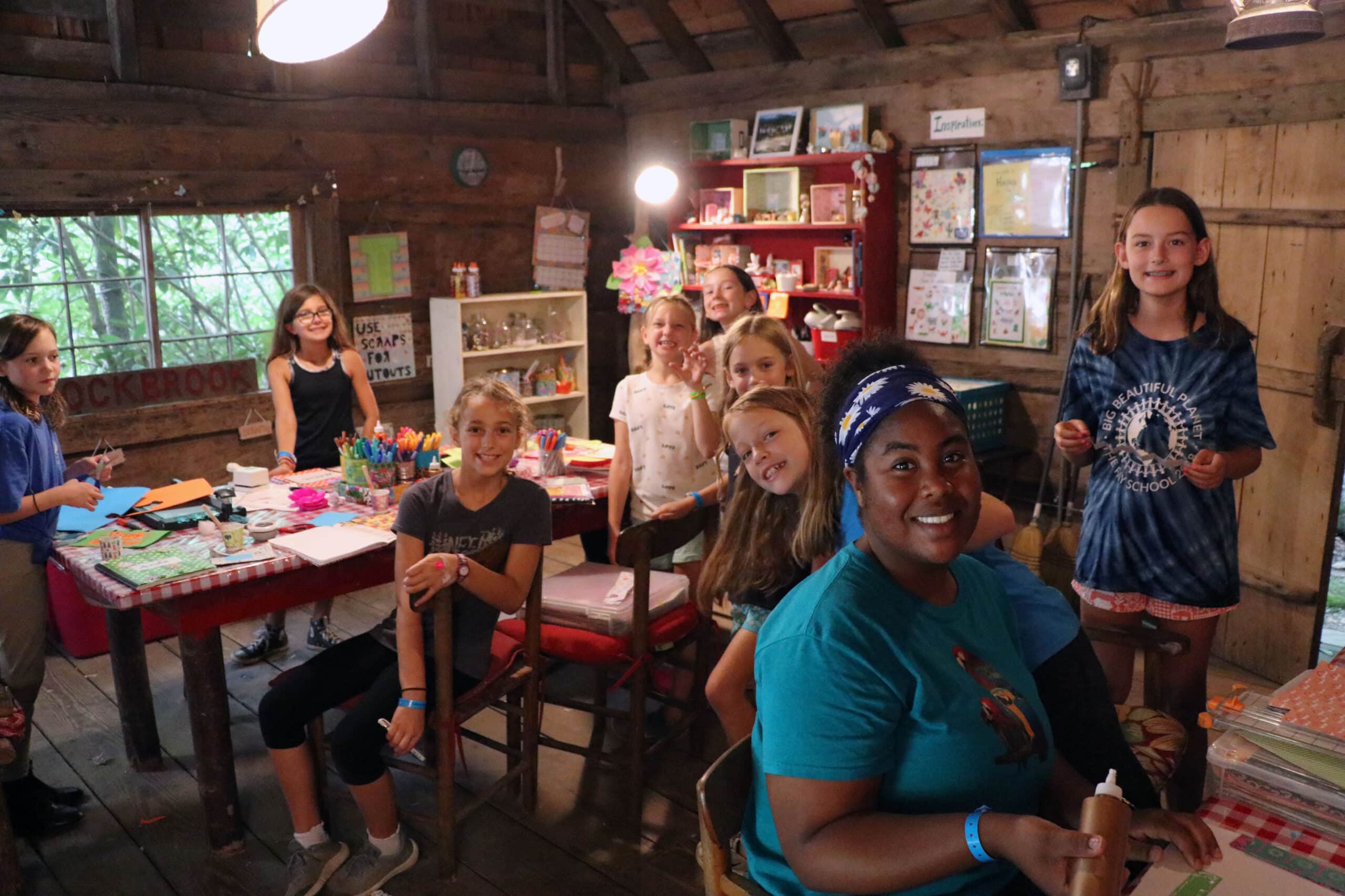 Girls in arts and crafts cabin