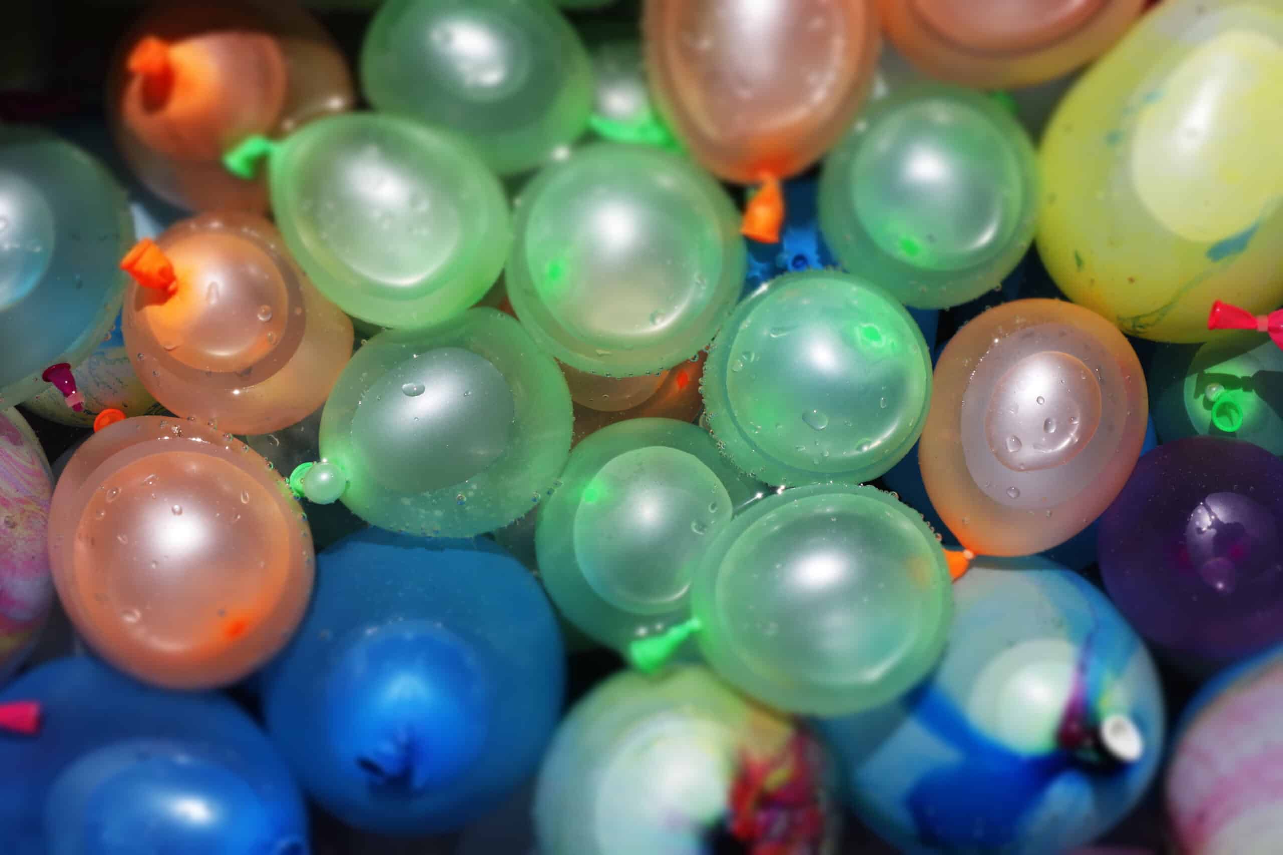 Balloons soaking in water