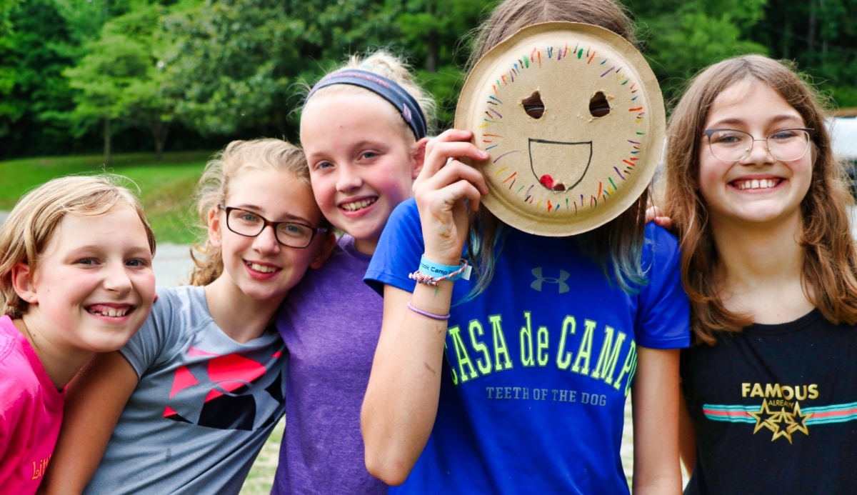 Goofy group fo camp girls