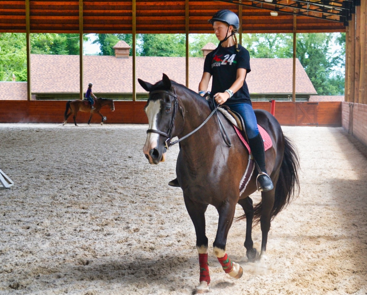 horse riding camper girl