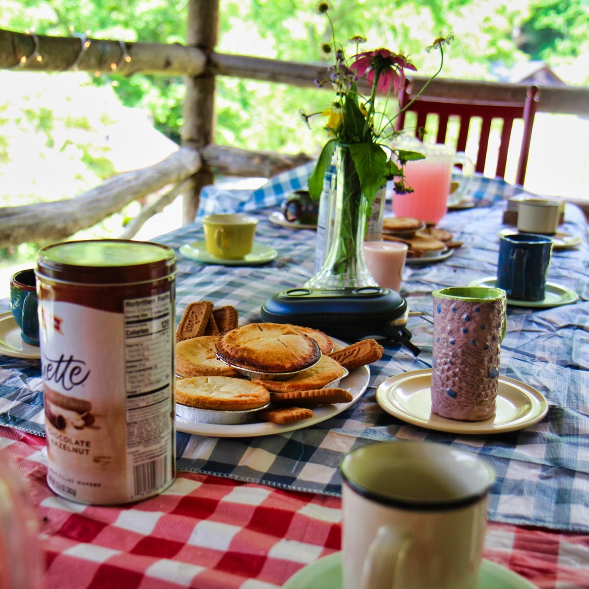 tea party set on porch