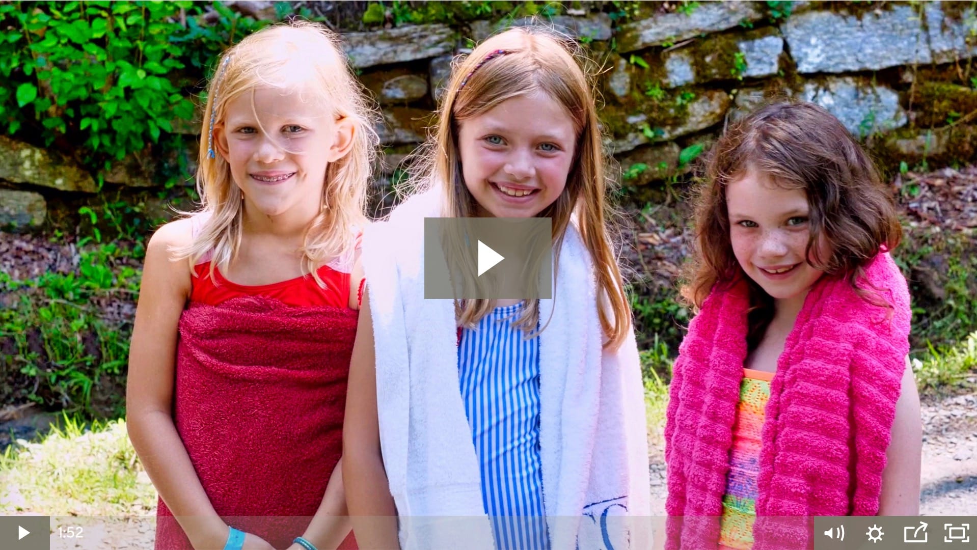 Rockbrook Camp Video Thumbnail of three cute girls