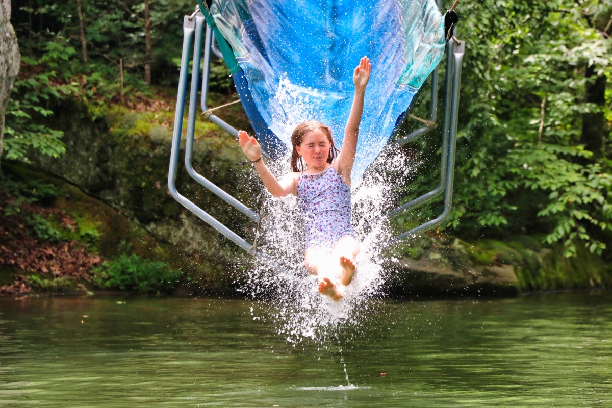 water slide plunge