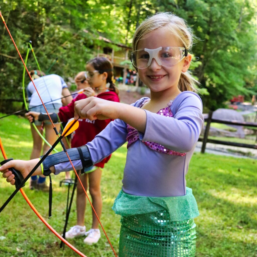 mermaid costume girl archery