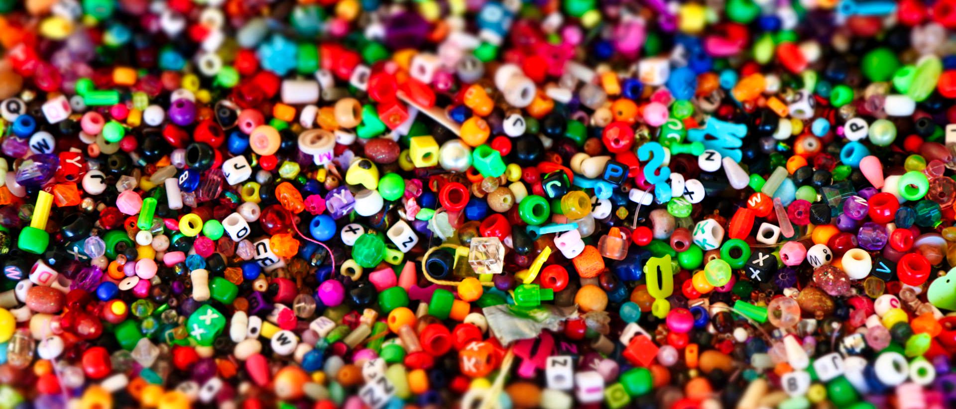 collection of random beads for jewelry making