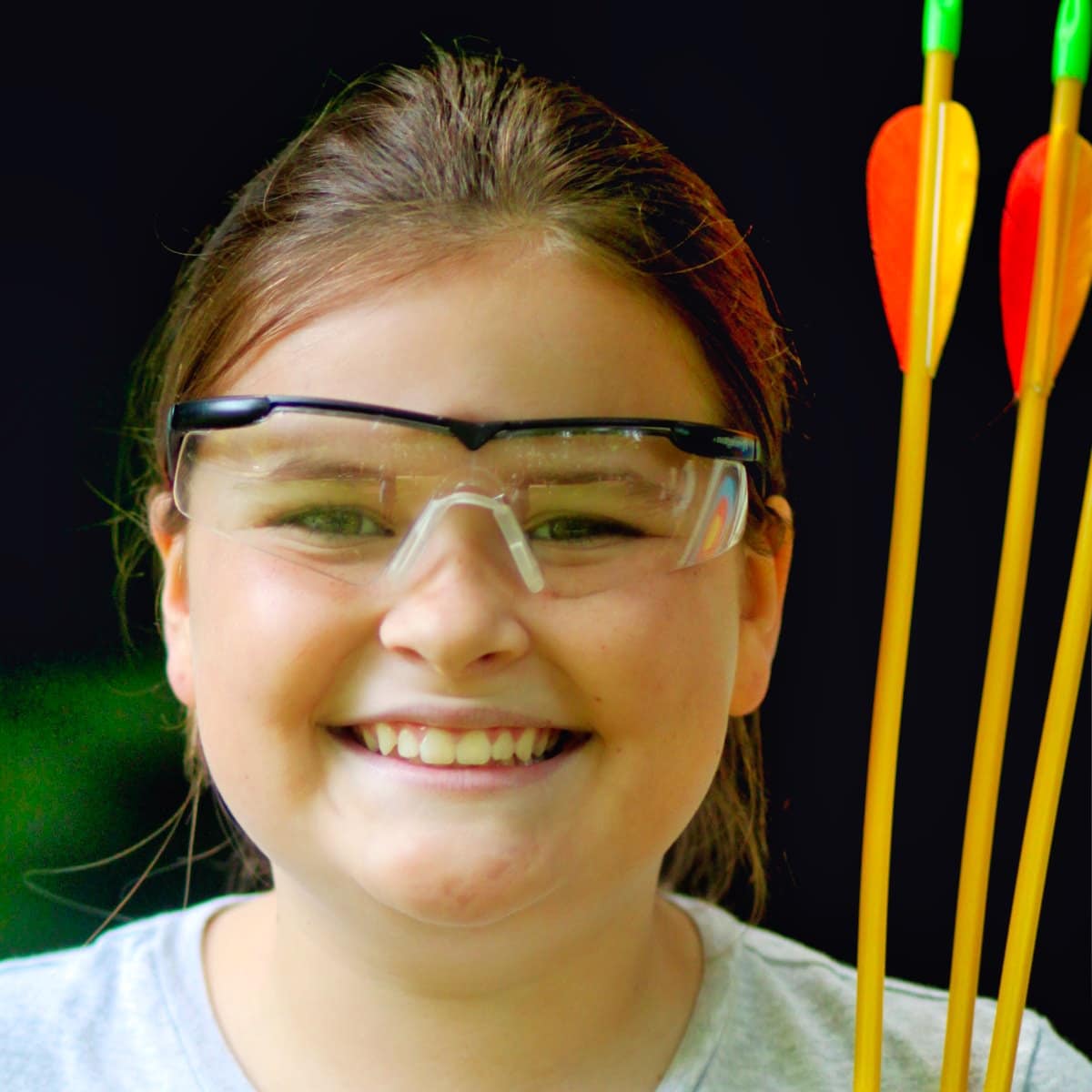 archery smiling girl