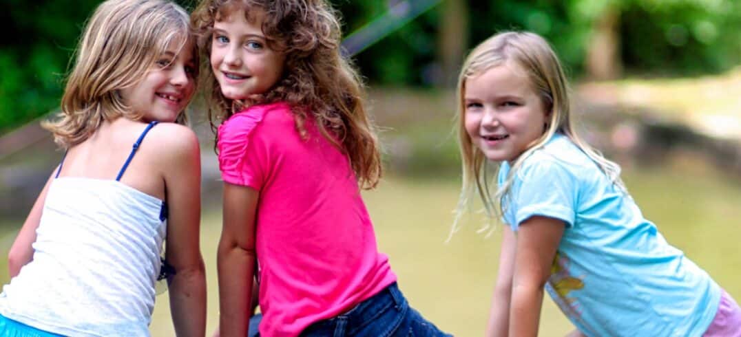 three close camp children