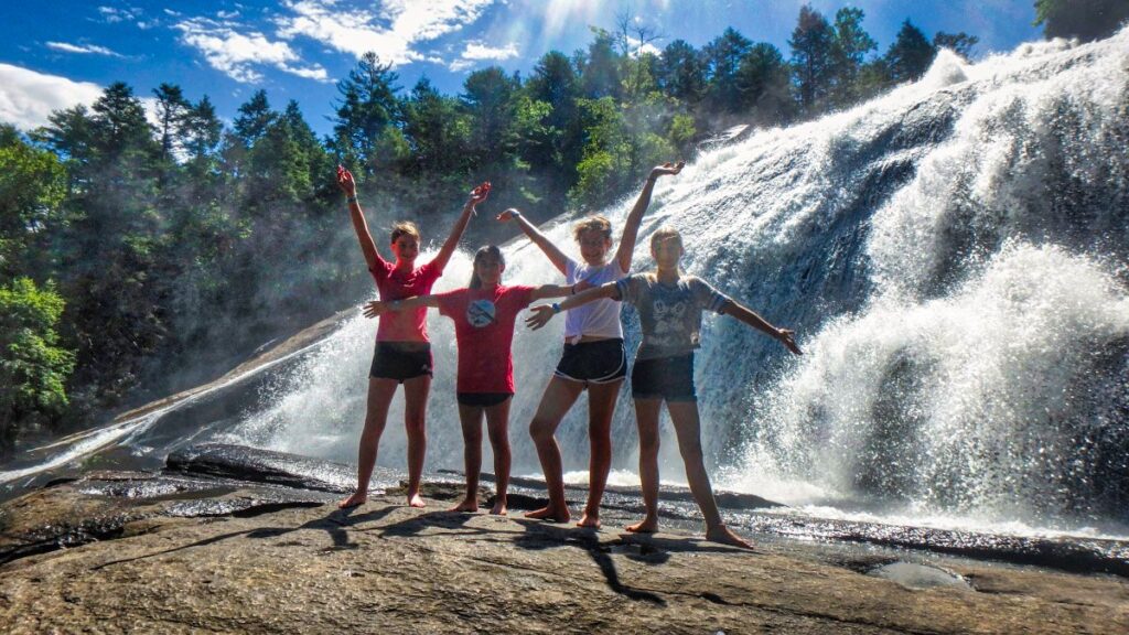 camp-girls-waterfall