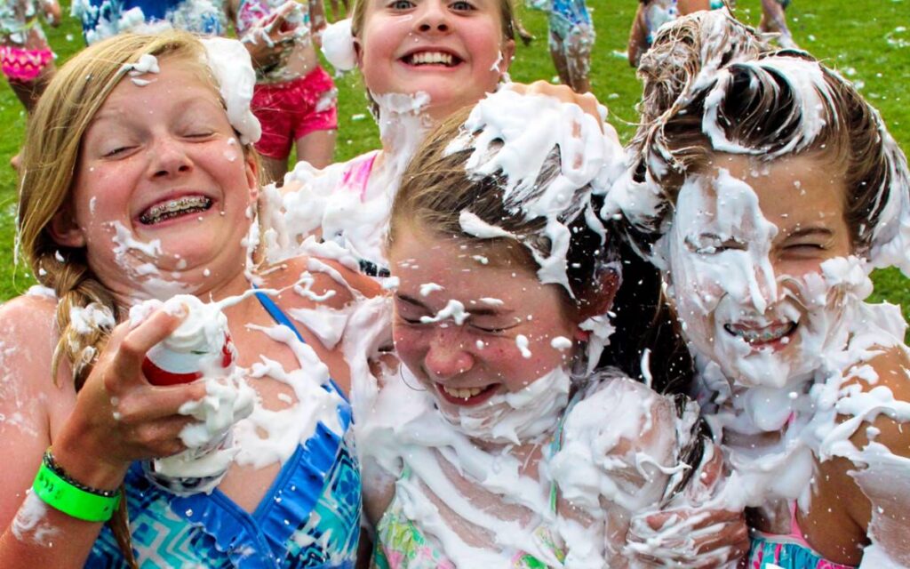 girls camp shaving cream rumble