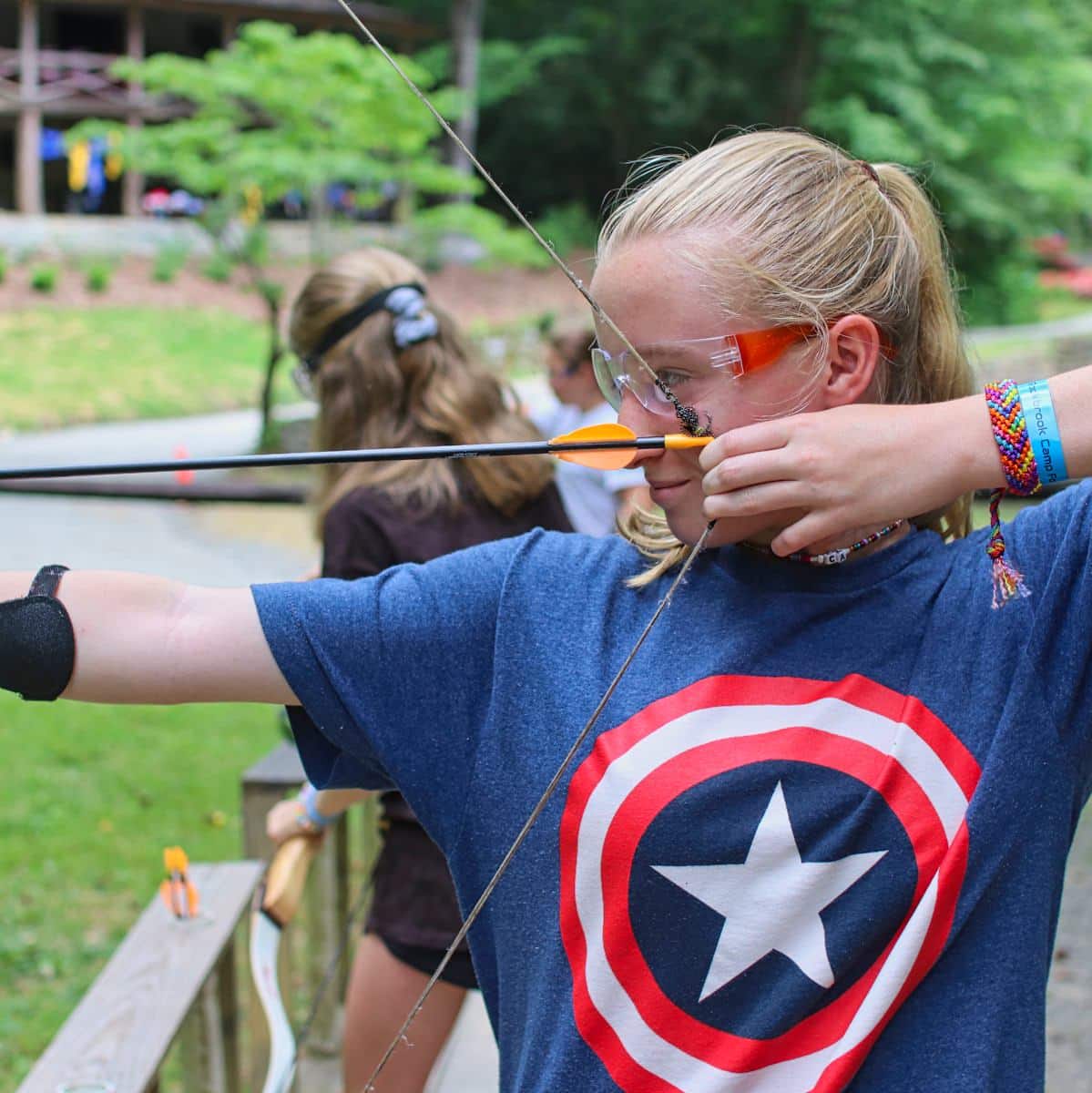 Confident teen girls at camp