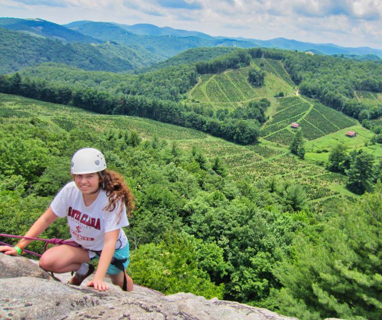 girl high on north carolina rock