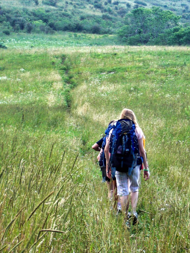 camp hiking kids