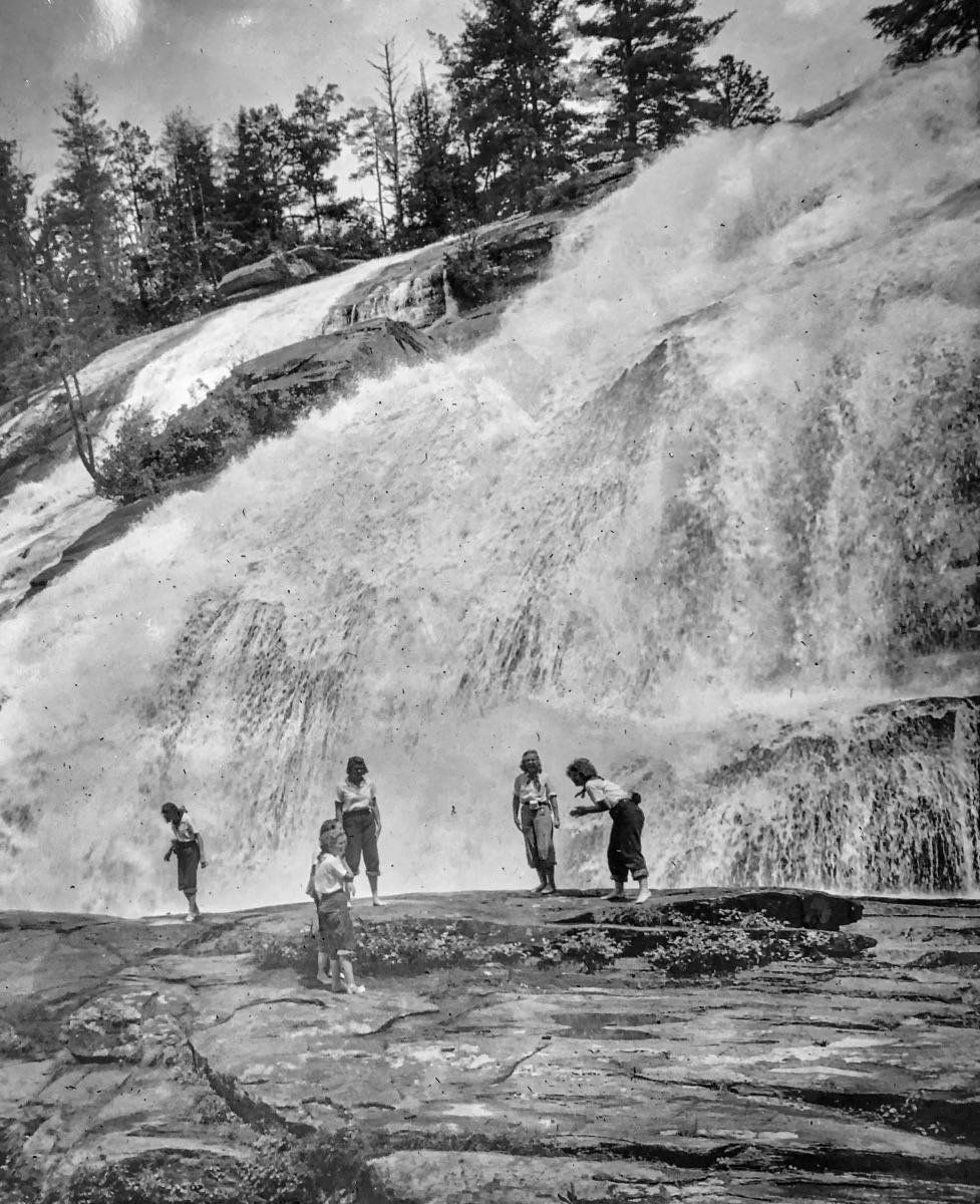 Vintage camp waterfall hike