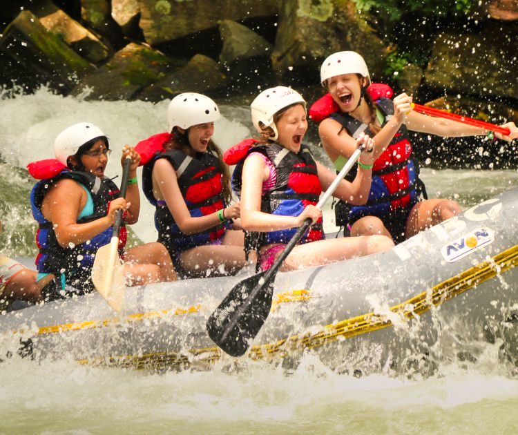 girls rafting adventure