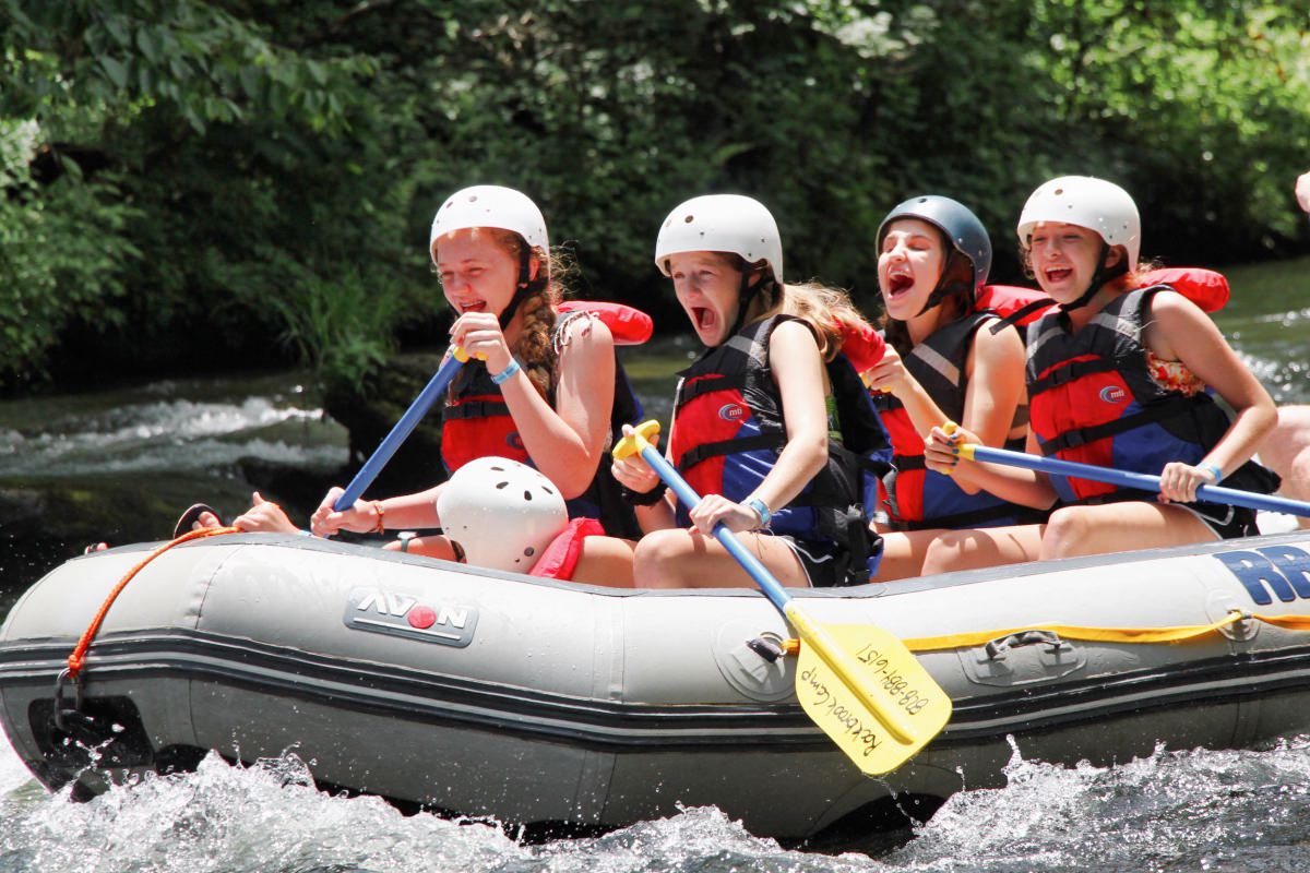 camp whitewater rafting fun