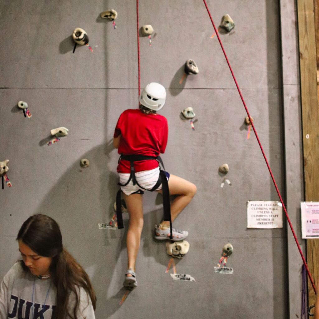 climbing wall girl