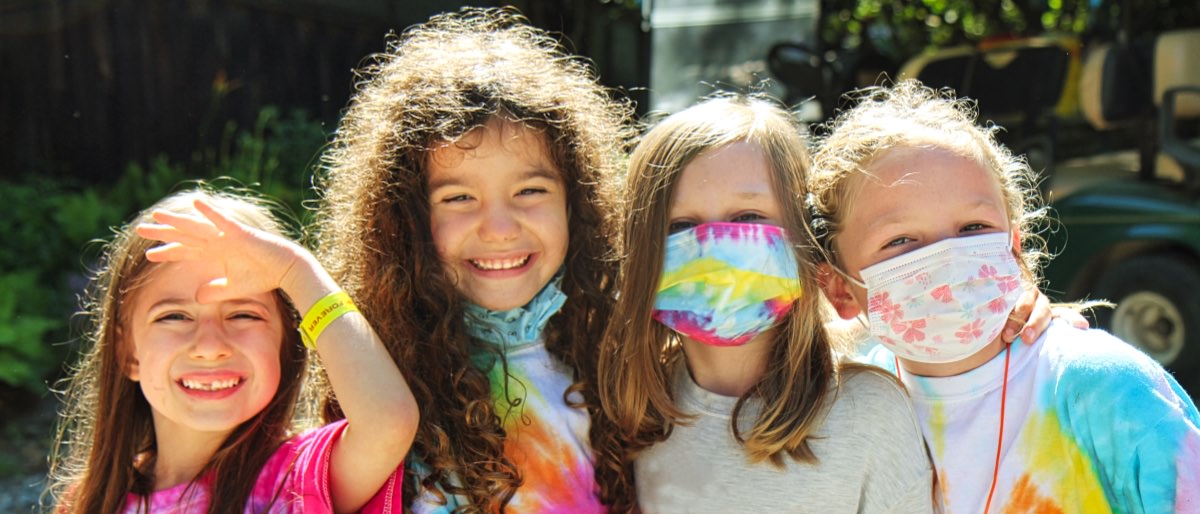 colorful tie-dyed-summer camp kids