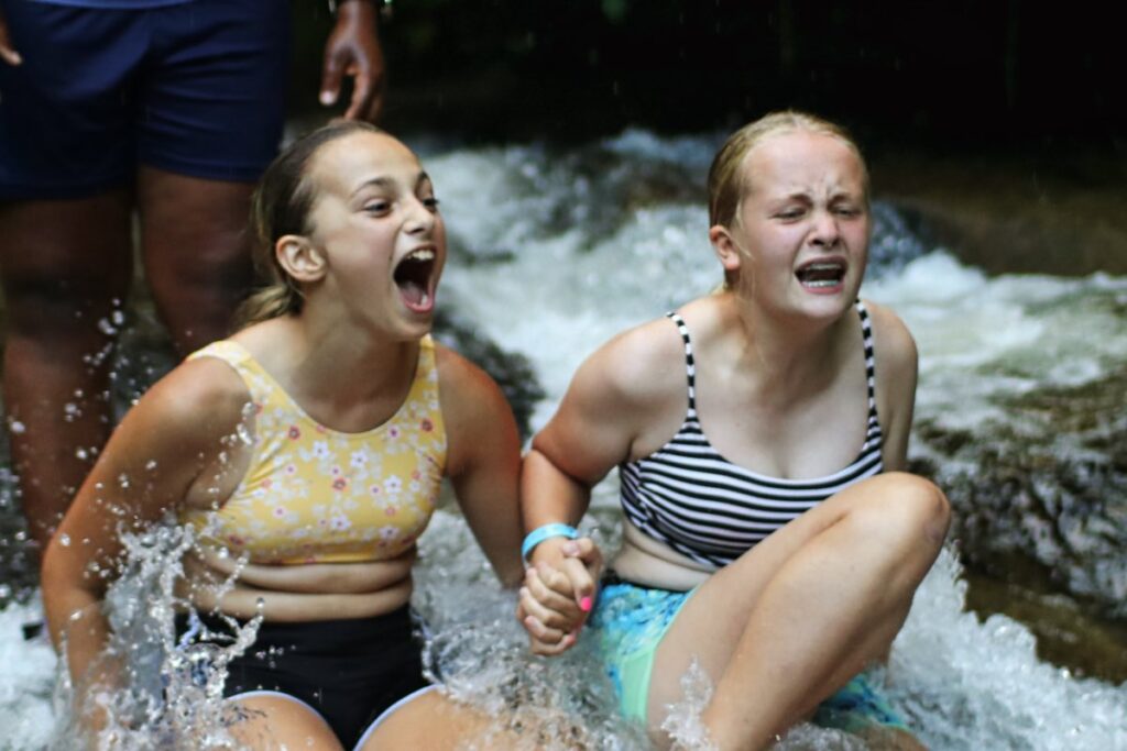 sliding rock teen girls