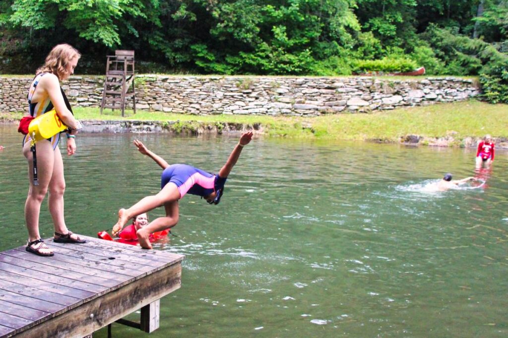 camp swim lake diving