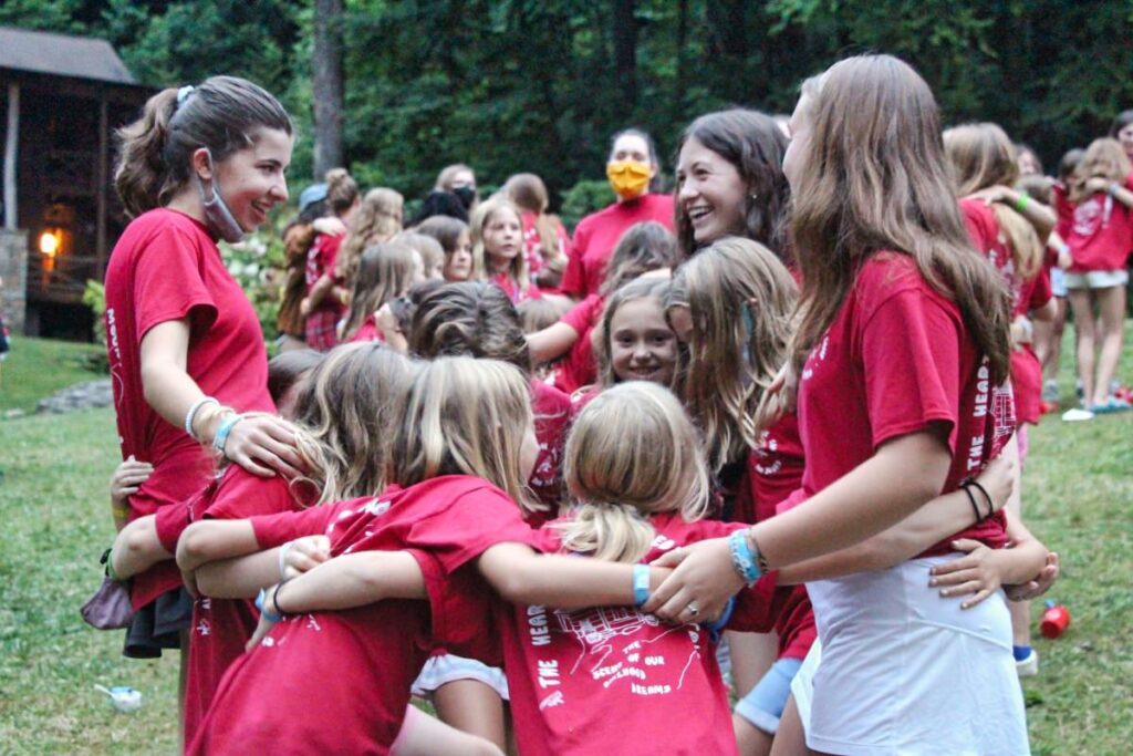 camp group hug