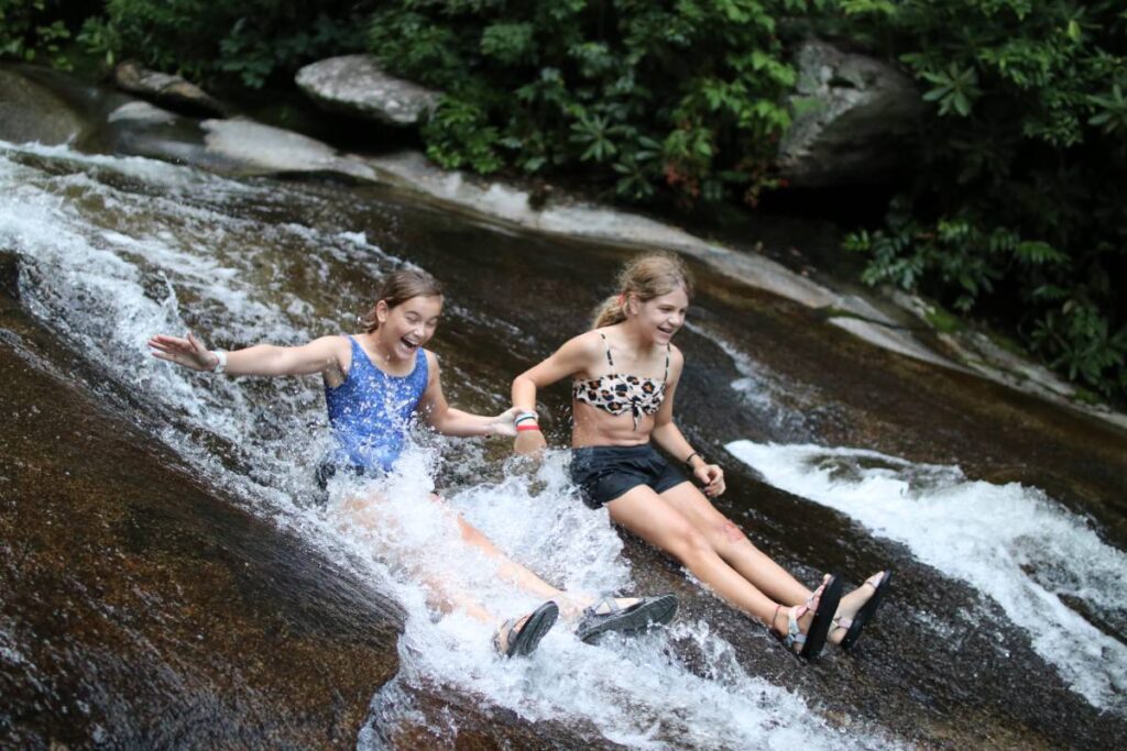 NC Sliding Rock children