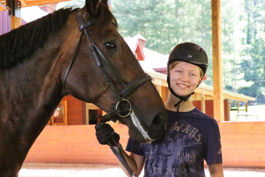 teen equestrian girl and horse