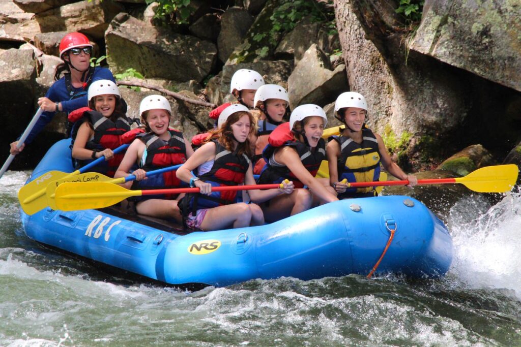 camp kids on whitewater