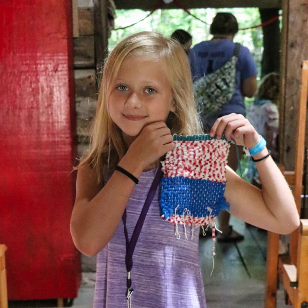 young girl weaver