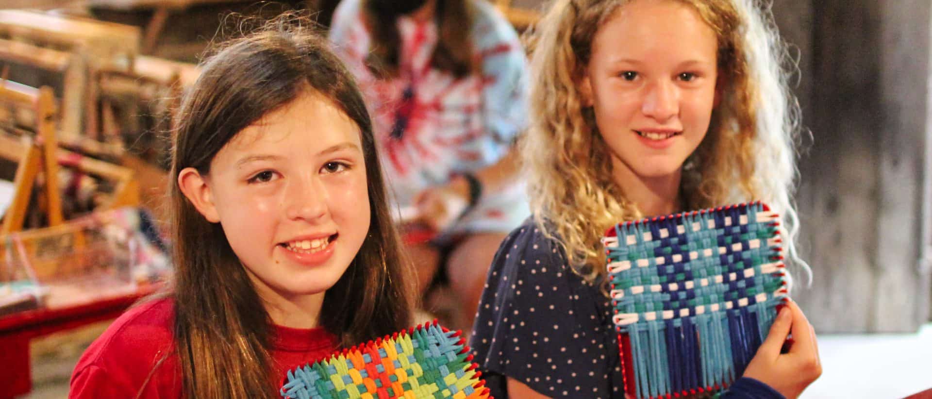 summer camp weaving children