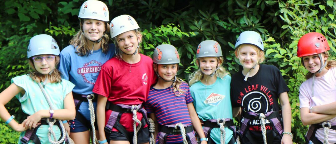 girl camper zip line crew