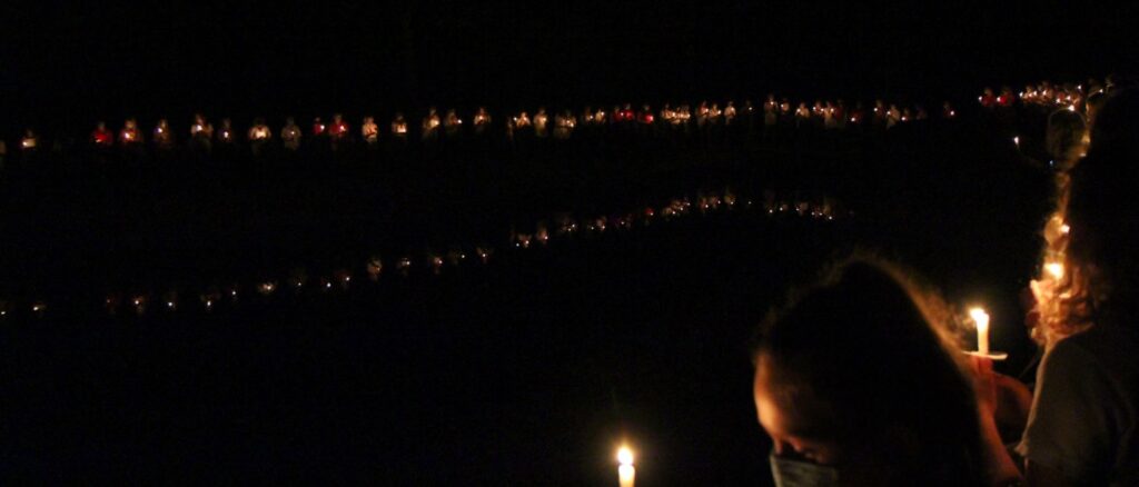 rockbrook candle ceremony at camp lake