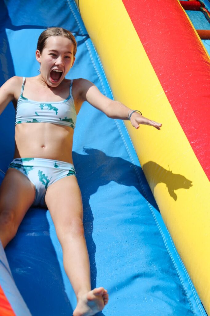 giant slide thrill girl