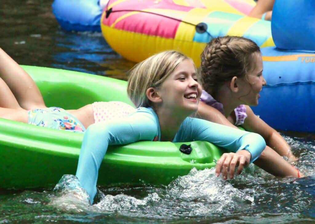 swimming at camp lake