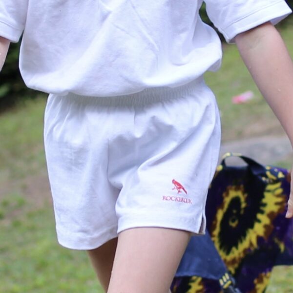 white uniform shorts with logo