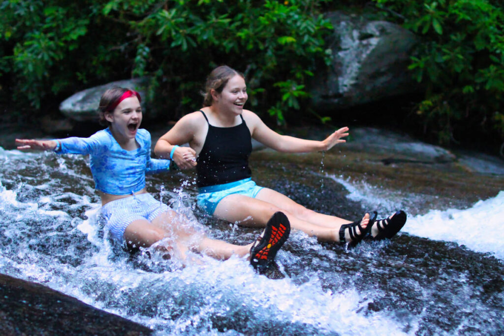 Girls Sliding Rock