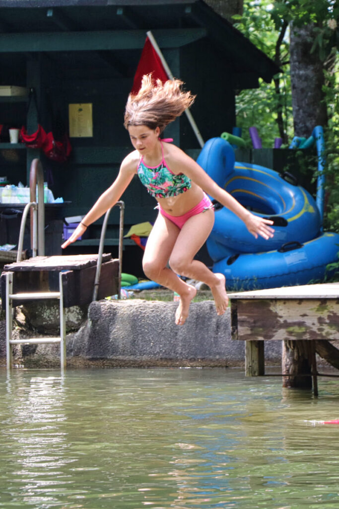 big lake jumping kid