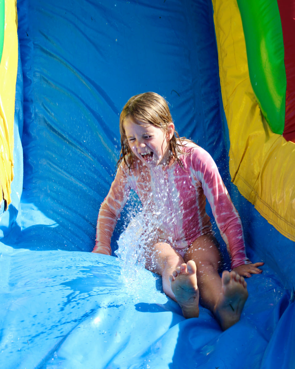 camper splashing down