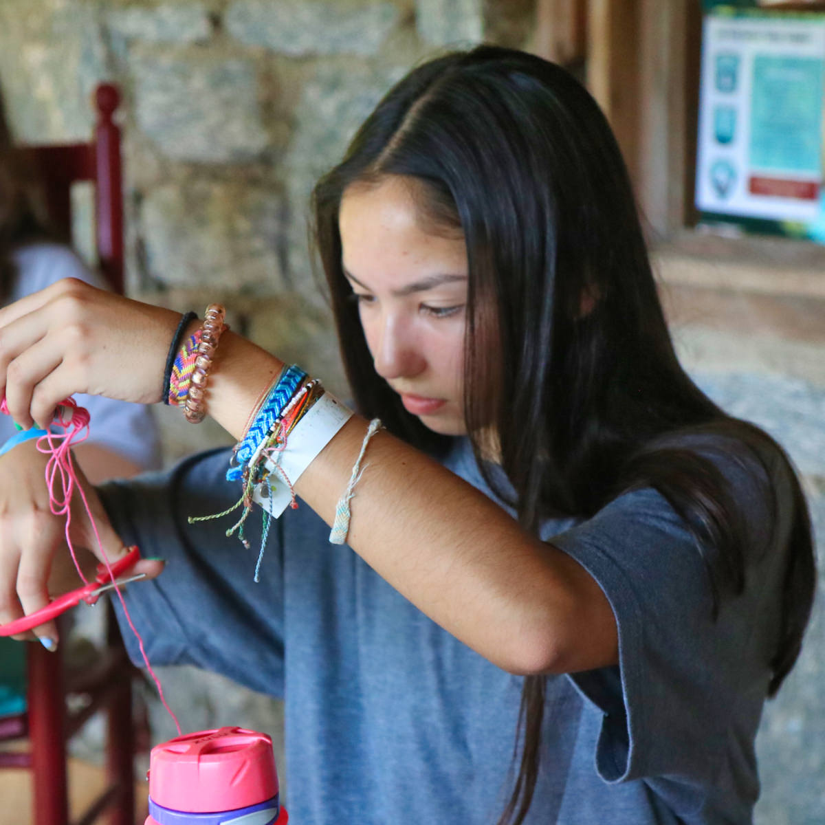 summer camp crafting girl