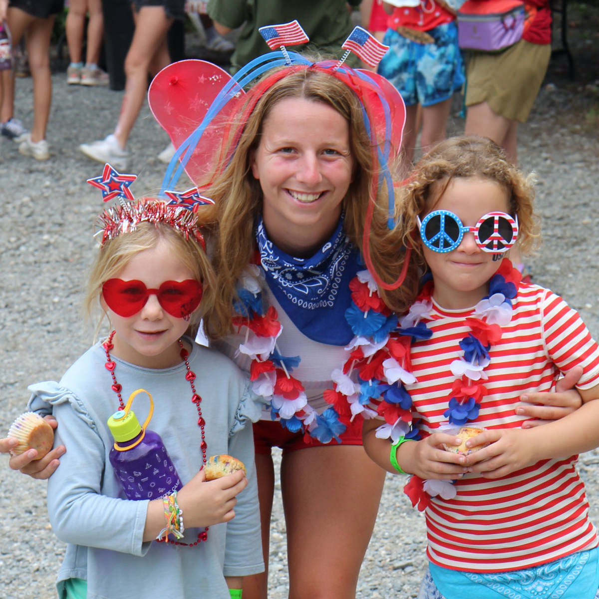 camp girls red white and blue