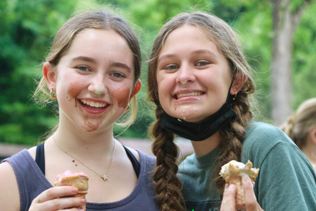 ice cream eating campers