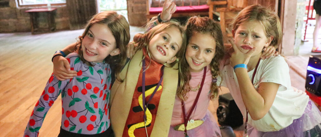 small camp girls in costume