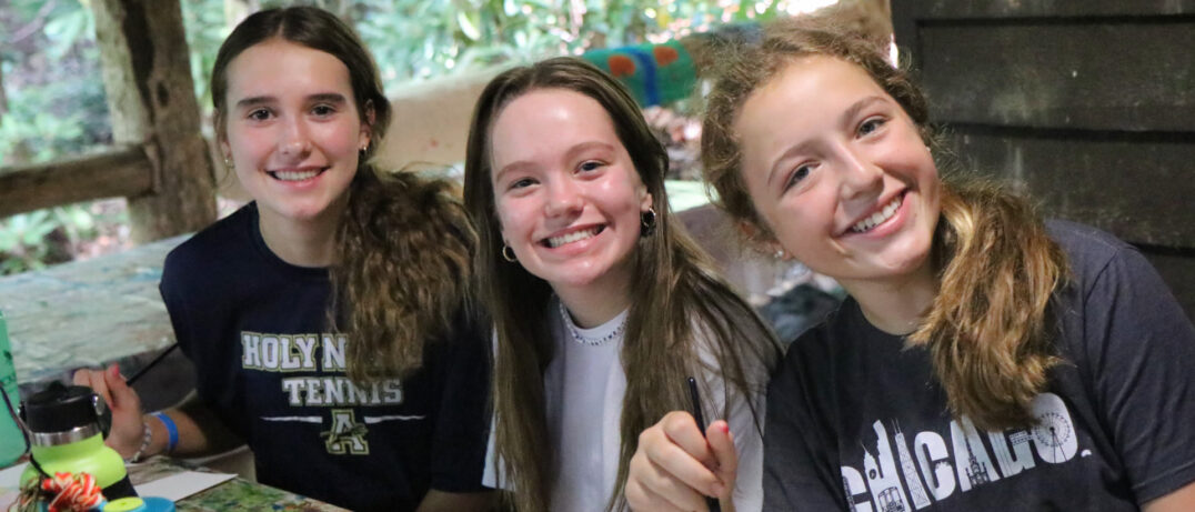 teenager campers in painting class